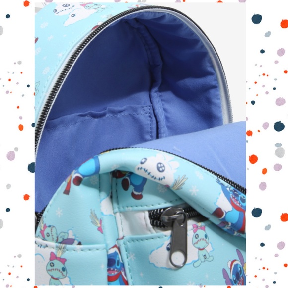 Loungefly Disney Lilo and Stitch Snow Day Mini Backpack and Wallet